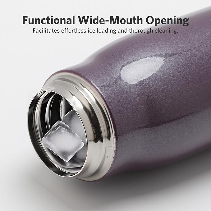 Dusgut 17 oz Stainless Steel Water Bottle Double Wall Vacuum Insulated Kids Wide Mouth Flask with Leakproof Portable Lid