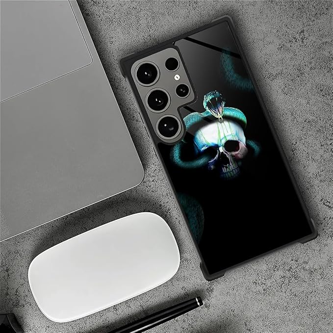 for Samsung Galaxy S24 Ultra Case, Skeleton Winding Snake Pattern Graphic Design Girl Boy Soft Silicone Hard Acrylic Shock Protection for Samsung Galaxy S24 Ultra