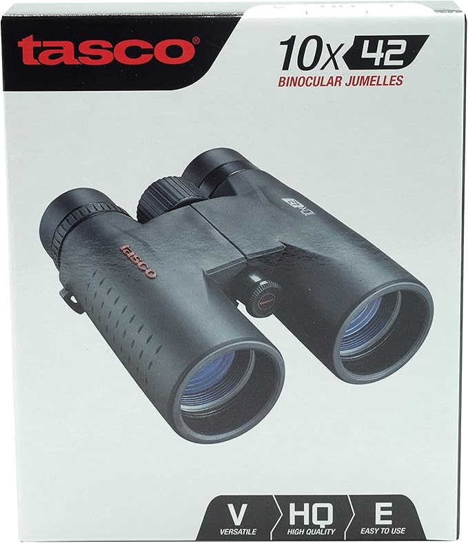 Tasco ES10X42 Essentials Binoculars, 10x42mm, Roof Prism Mc, Black (Pack of 5)