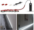 WOBANE LED Closet Light Motion Activated,Battery Powered Stick-on Anywhere,Homelife Motion Sensor Strip Lighting,Rechargeable Night Lights for Closet Hallway Stairway 6.56ft,6000K White,Black
