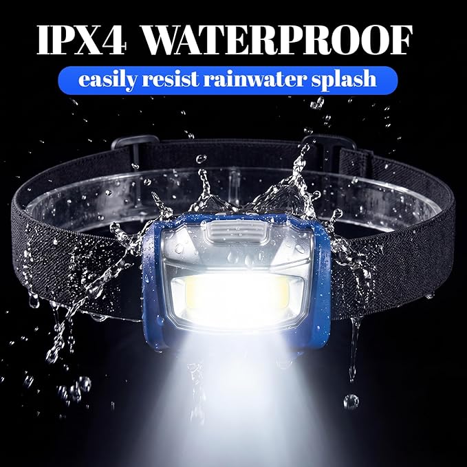 Macarrie LED Headlamps IPX4 Waterproof 3 Modes Headlamp Flashlight Bright Head Lights Camping Accessories for Adults Kids Hiking, Running, Repairing, Batteries Not Included(Mixed,18 Pack)
