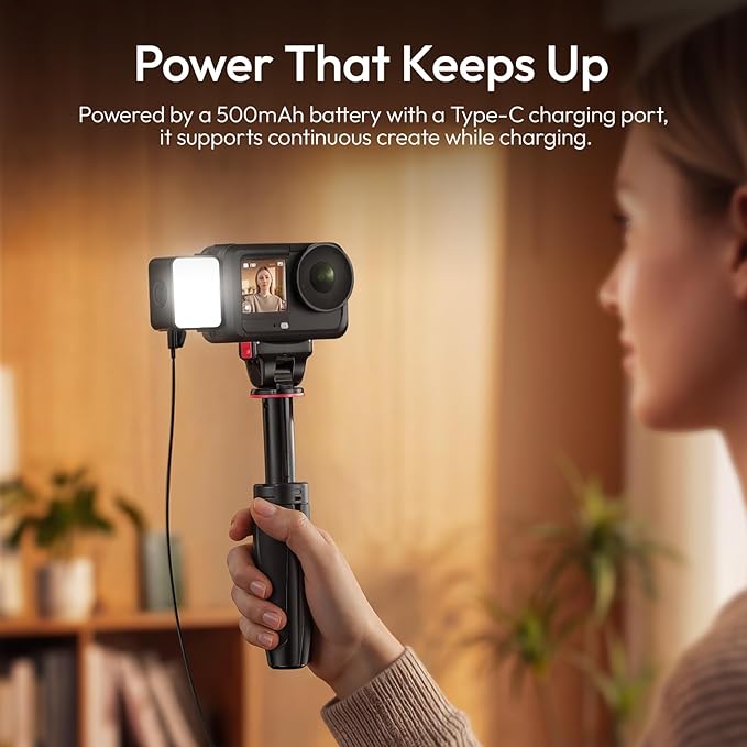 Vlogging Light for DJI Osmo Nano/Osmo Action 6, ULANZI LM24 Waterproof Magnetic Mini LED Action Camera Video Light Accessories, Quick Release Photography LED Fill Light for Vlog Selfie Video Recording