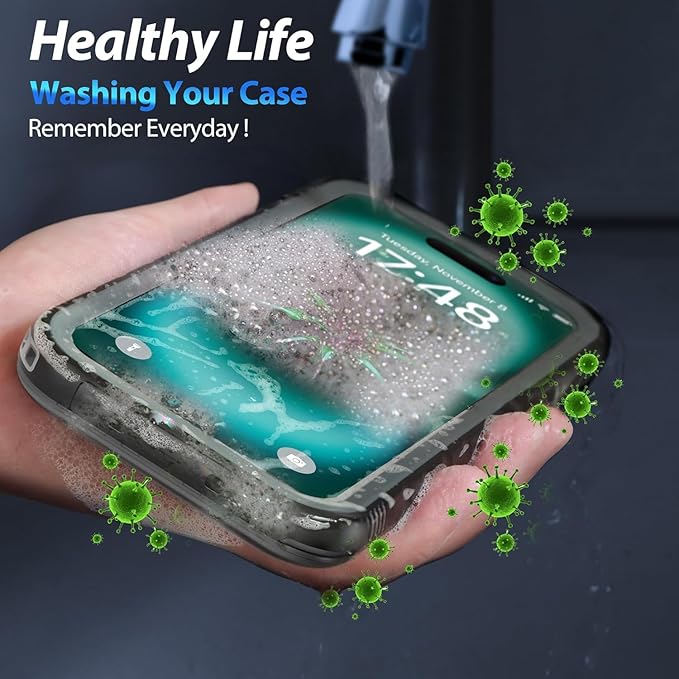 SPORTLINK for iPhone 16 Waterproof Case - Shockproof Dustproof Case with Built-in Clear Screen Protector, Full Body Heavy Duty Sealed Protective Cover for i Phone 16 6.1" Black