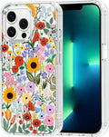 MOSNOVO Case for iPhone 13 Pro, [Buffertech 6.6ft Military-Grade Drop Protection] [Anti Peel Off Tech] Clear TPU Bumper Phone Case Cover Design - Blossom & Bloom