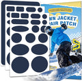 35Pcs Down Jacket Repair Patch Kit Pre-Cut Nylon Patches for Clothes Self-Adhesive Fabric Tape Waterproof Lightweight Outdoor Gear Tenacious Repair Tape for Puffer Jacket Coat Tent Backpack(Navy Blue)
