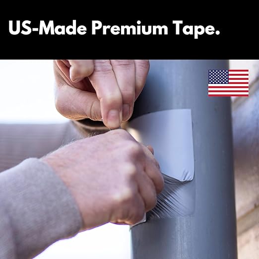 HSS Sealant Tape with MicroSealant - Waterproof Commercial Roofing Tape for Roof and RV Repair - UV- & Weatherproof - Grey - 4 inch x 50 feet
