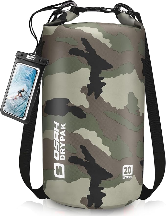 Waterproof Dry Bag, 5L/10L/20L/30L/40L Roll Top Lightweight Storage Backpack with Phone Case for Women & Men, Floating Waterproof Sack for Travel, Swimming, Kayaking, Paddle Board, Camping & Beach