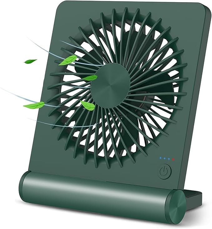 Small Desk Fan,Rechargeable USB Fan Battery Operated,Ultra Quiet, Strong Wind, 3 Speeds Travel Fans