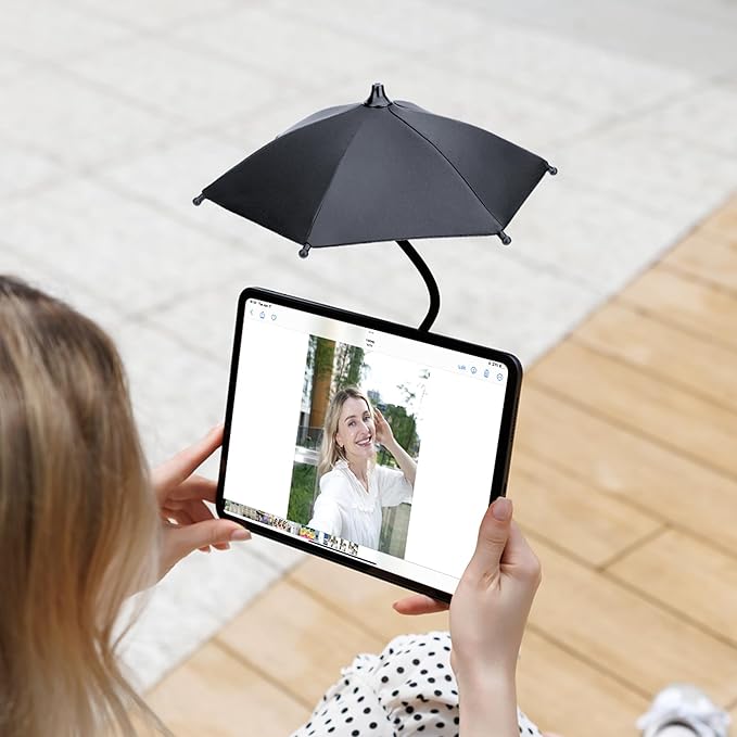 Dual Magnetic Phone Umbrella for Sun,Magnetic Cellphone Sunshade Shield Compatible with Magsafe Phone-Grip/Magsafe Car Phone-Holder,UPF45+ Phone Umbrella for iPhone 17 16 15 Pro Max Outdoor Anti-Glare