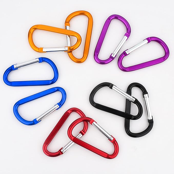 10 Pack 3'' Aluminum Spring Snap Hook Carabiner D Ring Carabiner Clip Camping Accessories Fishing Hiking Traveling and Keychain Craebuer
