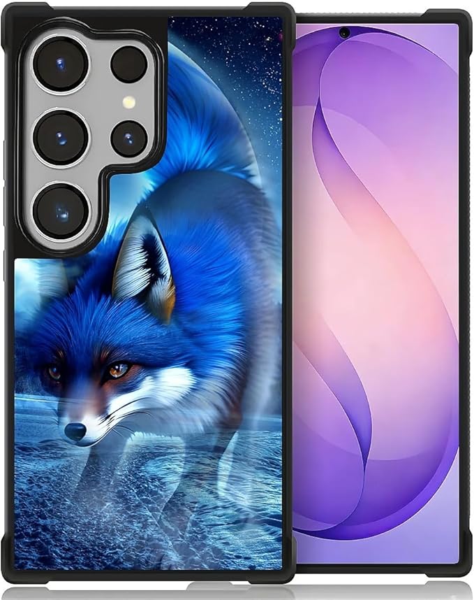 for Samsung Galaxy S26 Ultra Case,Graphic Design for Girl Boy Soft Silicone Hard Acrylic Shock Protection Designed for Samsung Galaxy S26 Ultra Snowy Mountain Fox Lake Pattern