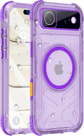 for iPhone Air Waterproof Case with Magsafe, Built-in [Camera & Screen Protector] [Lanyard], IP68 Water Proof Full Body Dustproof Heavy Duty Frosted Protective Phone Cover, 6.7" Purple