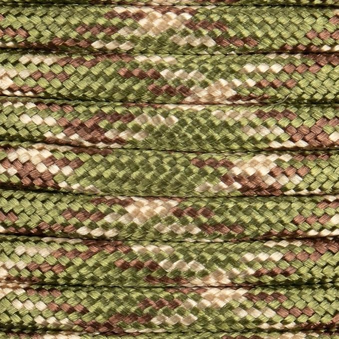 Paracord Planet 550 Camping Collection – Type III Paracord for Outdoor Enthusiasts - Multi Camo 25 Feet