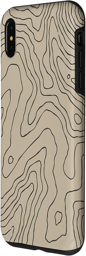 Coyote Country Guide Lines Topographical Contour Map Case for iPhone XS Max