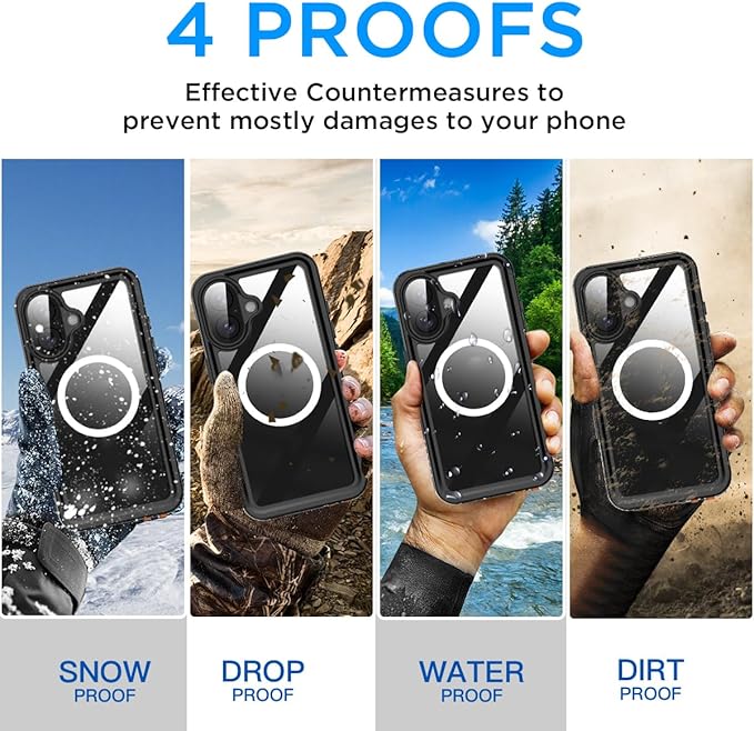 AICase for iPhone 17 Case Waterproof Clear with MagSafe Water Proof/Snowproof/Dustproof/Shockproof,IP68 Certified 360 Full Body Protection Fully Sealed Underwater Cover for iPhone 17 6.3"