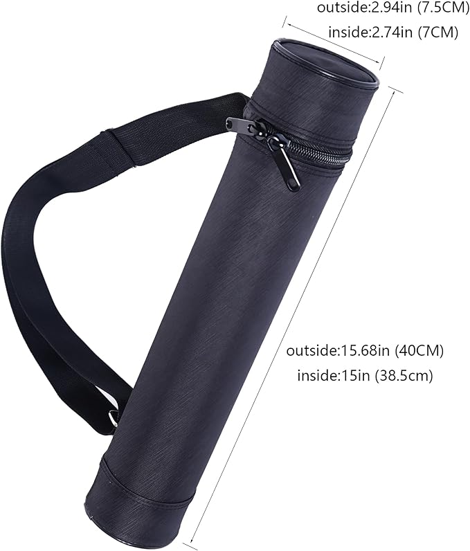 MTG Playmat Tube Storiage Bag Poster Map Storage Tube Hard Inner Heavy Protection Anti-wear Waterproof Oxford Cloth Adjustable Shoulder Strap Fits 14in 15in TCG Playmats