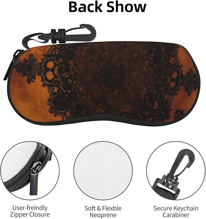 Watercolor Orca Whale Glasses Case Neoprene Portable Zipper Eyeglass Bag With Hook