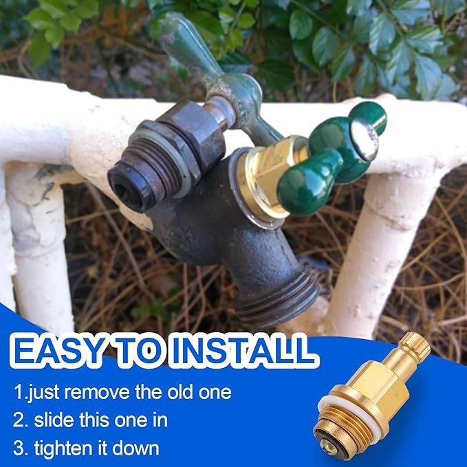 PK1100 Stem Assy, Premium Brass Globe Valve Faucet Stem Compatible with Arrowhead Hose Bibs, Boiler Drains & Sill Faucets