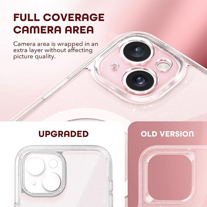 TIESZEN for iPhone 15 Plus Case, Compatible with MagSafe, Built-in Privacy Screen Protector and Camera Protection, Anti Spy Full Body Dustproof Shockproof Hard Phone Case 6.7", Shiny Clear