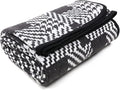 PuTian Merino Wool Blanket - 63" x 51" Thick Warm Soft Twin Bed Throw - Great for Camping, Outdoors, Travel, Car, Couch, All Seasons Houndstooth Black