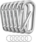 Carabiner Keychain Clip -3" Aluminum Carabiner D Ring, Caribeener Clips, Spring Snap Hook for Keychain Clip