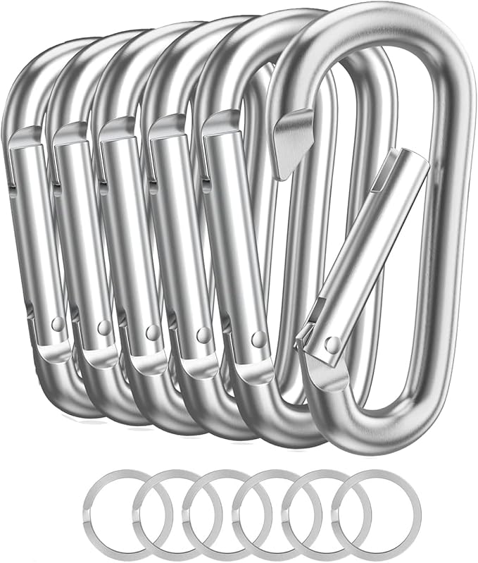 Carabiner Keychain Clip -3" Aluminum Carabiner D Ring, Caribeener Clips, Spring Snap Hook for Keychain Clip