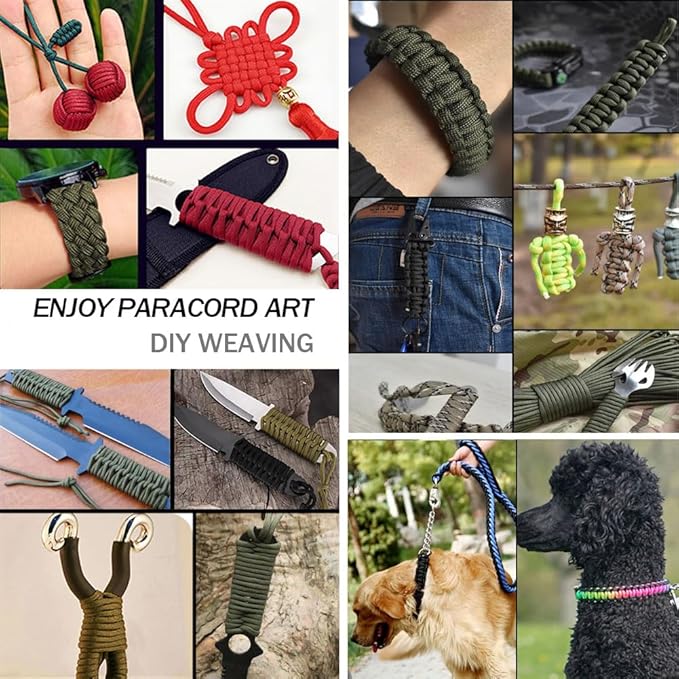 21 Colors Paracord (10FT Each Color), 550lb Parachute Cord Combo Kit for Crafting Bracelets, Lanyards, Dog Collars (21 Colors PureA, 10FT)