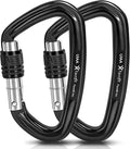 UIAA Certified 25kN-42kN Climbing Carabiners - Favofit Heavy Duty Locking Carabiner Clips with Twist or Screw Lock - Professional Rock Climbing Gear for Tree Climbing Arborist Rappelling & Rescue