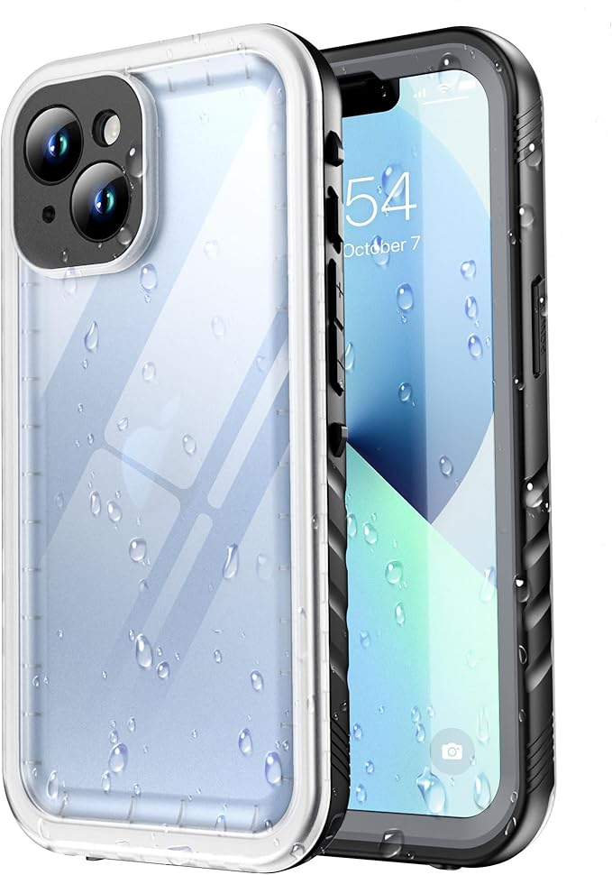 SPORTLINK for iPhone 13 Mini Waterproof Case - Full Body Shockproof Dustproof Phone Screen Protector Rugged Waterproof Case for iPhone 13 Mini 5.4 Inches Frosted Clear