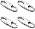 zelin Zipper Clips Anti Theft, 4Pcs Elegant Zinc Alloy Zipper Pull Locks for Backpacks, Double Opening S Carabiner Theft Deterrent for Luggage (Frost Silver)