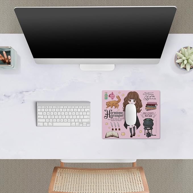Head Case Designs Officially Licensed Harry Potter Hermione Pattern Graphics 9.84 x 11.81 x 0.12 inches (250 x 300 mm) - S Gaming Office Desk PC Keyboard Mouse Mat Pad