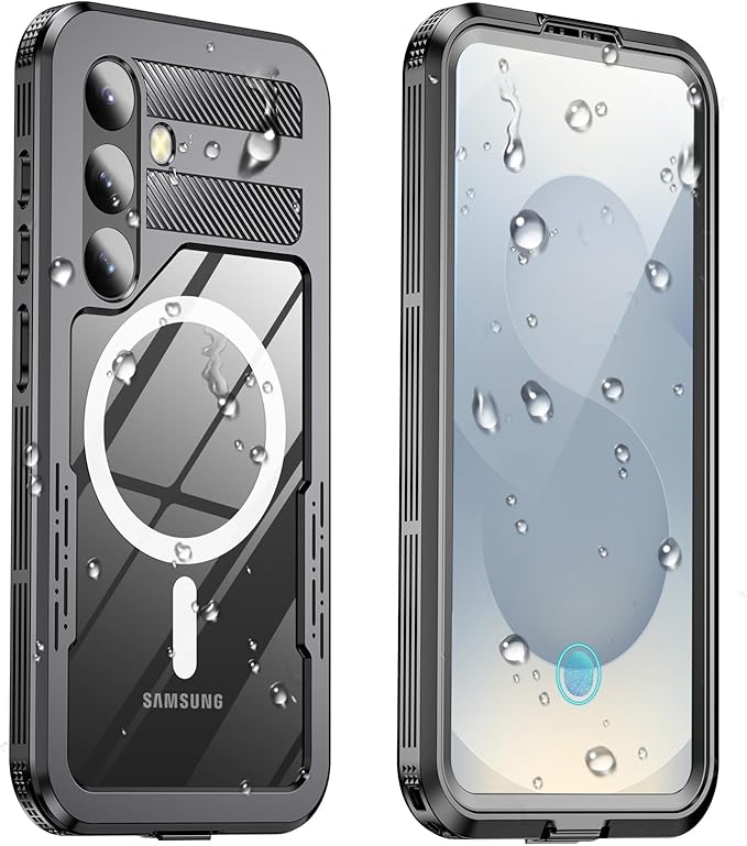 for Samsung Galaxy S25+ Plus Waterproof Case, [Fit for Magsafe] [IP68 Water Proof] [Built-in Screen Protector], Magnetic Heavy Duty Military Grade Rugged Phone Case for S 25+ Plus 6.7", Black