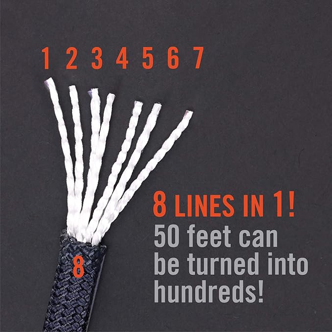 Atwood Rope MFG 550 Paracord 100 Feet 7-Strand Core Nylon Parachute Cord Outside Survival Gear Made in USA | Lanyards, Bracelets, Handle Wraps, Keychain (Blue)