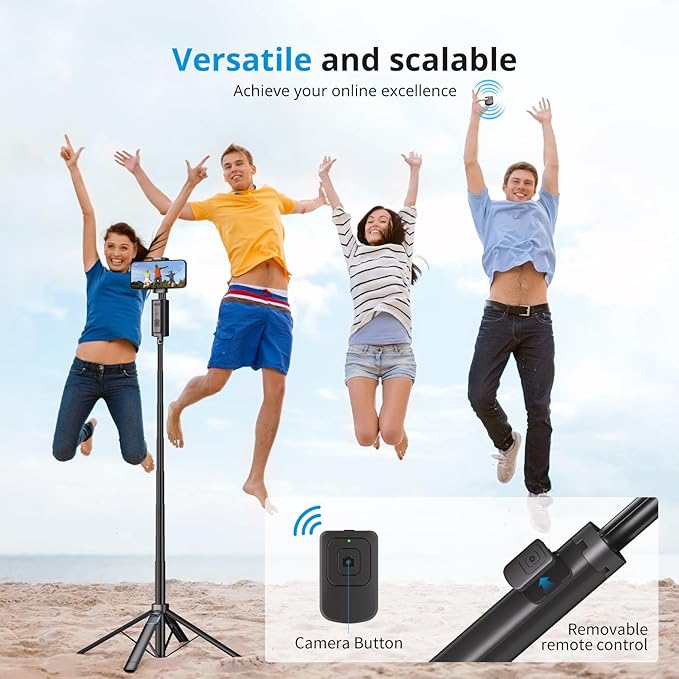 Fuloview Auto Face Tracking Tripod,67''Phone Tripod for iPhone,360° Rotation Follows Your Movement,Bluetooth Remote,Phone Holder for Vlog,Live Streaming, Video Call,Content Creators.