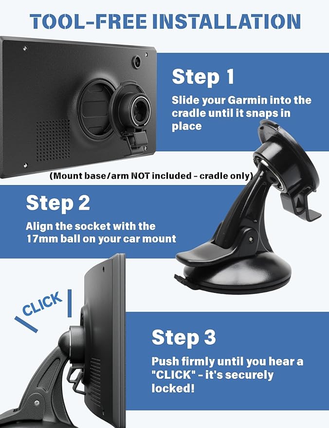 EWAY 4-Pack GPS Bracket Cradle Mount for Garmin Nuvi 42LM 44 52LM 54 55LMT 56 58 2407 2408 2447 2448 2467 2497 2507 2508 2547 2548 2557 2567 2577, Replacement Accessories for Garmin Navigator
