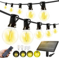 150FT Solar Lights Outdoor Waterproof: G40 45M Shatterproof Bulbs Patio Lights - Solar Powered Remote Control 3 Light Modes Dimmable Solar Light - Camping Backyard Garden Deck Outside Yard