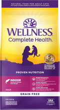 Wellness Complete Health Adult Dry Cat Food for Indoor Cats, Natural, Grain Free Kibble, Salmon and Herring Meal Recipe, 11.5 lb Bag