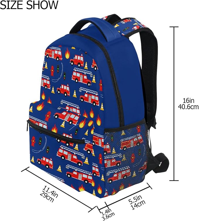 Wamika Monster Car Kids Backpack Trucks Racing Cars School Backpacks Boys Girls Preschool Book Bag