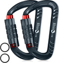 Rhino Produxs 12kN (2697 lbs) Heavy Duty Carabiner Clips, for Securing Pets, Outdoor, Camping, Hiking, Hammock, Dog Leash Harness, Keychains