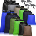 Shappy 6/12 Pcs Waterproof Dry Bags, Lightweight Outdoor Waterproof Dry Stuff Sacks 15/8/5/4/3/2 L and Long Adjustable Shoulder Strap for Kayaking Rafting Boating Hiking Camping