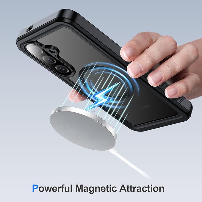 ANTSHARE IP68 Waterproof Case for Samsung Galaxy S26 Plus [2026] - MagSafe Compatible, Built-in Screen/Lens Protector - Shockproof Full Body Protection for Swimming/Outdoor, Black-Translucent Matte