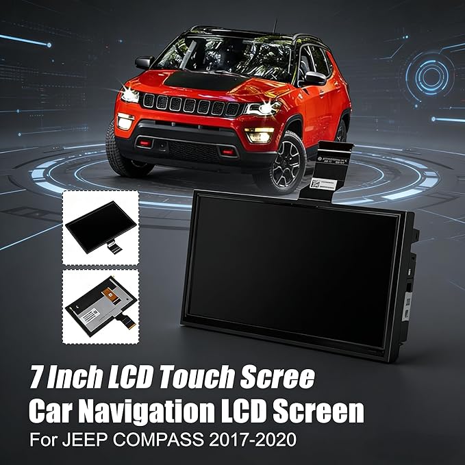 7" Uconnect Screen Replacement LCD Display for Jeep Compass Renegade 2017-2021 TDO-WXGA0700K00057-V1 TDO-WXGA0700K00033-V2 Without Bracket