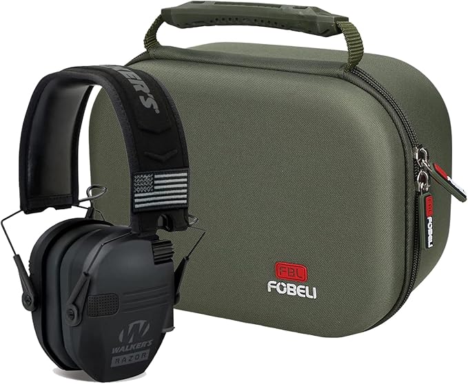 FBLFOBELI Hard Case for Walker's Razor Slim/Howard Leight Shooting Ear Protection Electronic Shooting Muffs Earmuff