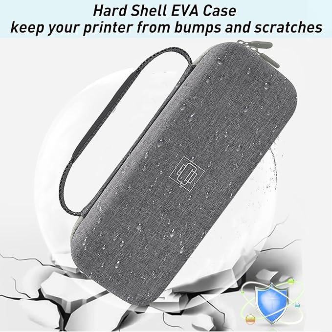 Klawdsky Hard Portable Printer Case Compatible with Aixiqee Wireless Printer A80/Gutherren A81/Minzhi Portable Thermal Printer A80,Shockproof Scratch Resistant(Case Only) (Large)