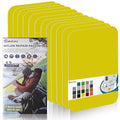 Cahomo 7.9x3.9 inch 12 PCS Nylon Repair Patch Nylon Repair Tape Self Adhesive Fabric Tapes Outdoor Camping Gear Fabric kit for Tent, Umbrella, Down Jackets, Sleeping Bag, Knapsack（Yellow）