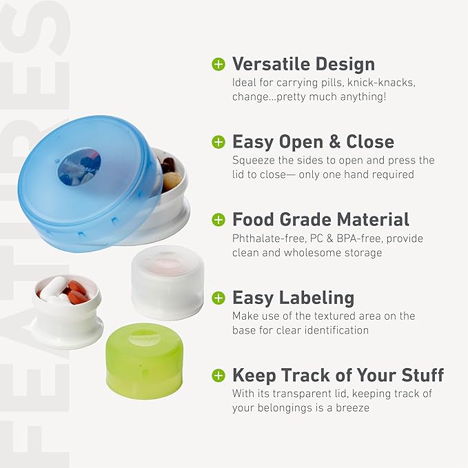 humangear GoTubb – Storage Containers for Snacks, Small Essentials and Travel Gear, Made from Food-Safe Materials, Clear/Orange/Red, Small (3-pack)