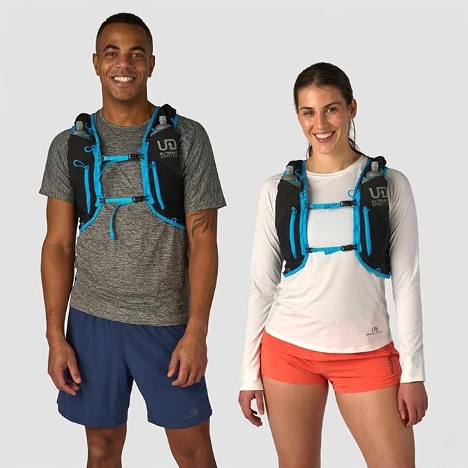 Ultimate Direction Adventure Vest | 17 Liter Capacity Hydration Pack for Running, Hiking & Fastpacking - Includes 2 Soft Flasks