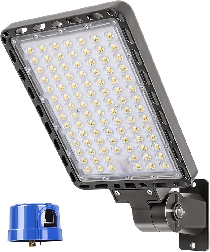 240W LED Parking Lot Light, 36000LM 5000K Adjustable Wall Mount Security Flood Lights with Dusk to Dawn Photocell, IP66 Waterproof Shoebox Light for Street, Yard