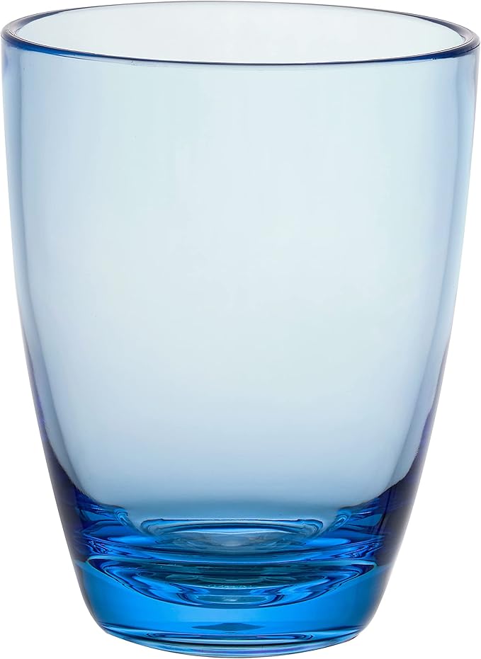 KLIFA- ETON- 15.2 ounce, Set of 6, Acrylic Drinking Glasses Set, BPA-Free Tumblers, Stackable Plastic Drinkware, Dishwasher Safe Cups, Ocean Blue