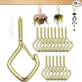 15 Pcs Gold Eye Hooks Screw Heavy Duty,Ceiling Hooks for Hanging Plants,String Lights,Cup,Wind Chime,Bird Feeders. Plant Hanger Indoor&Outdoor